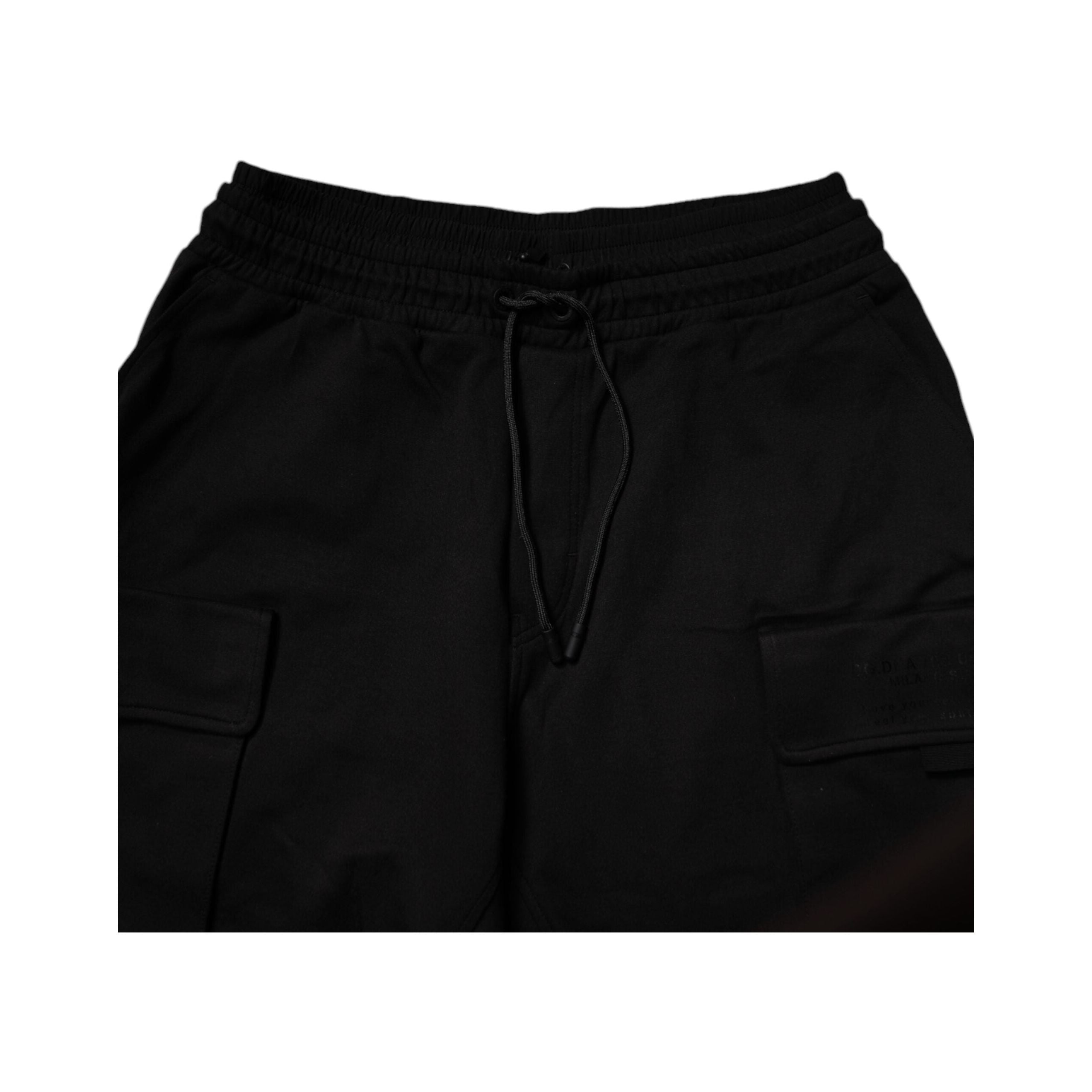 Dolce & Gabbana Black Cotton Cargo Jogger Sweatpants
