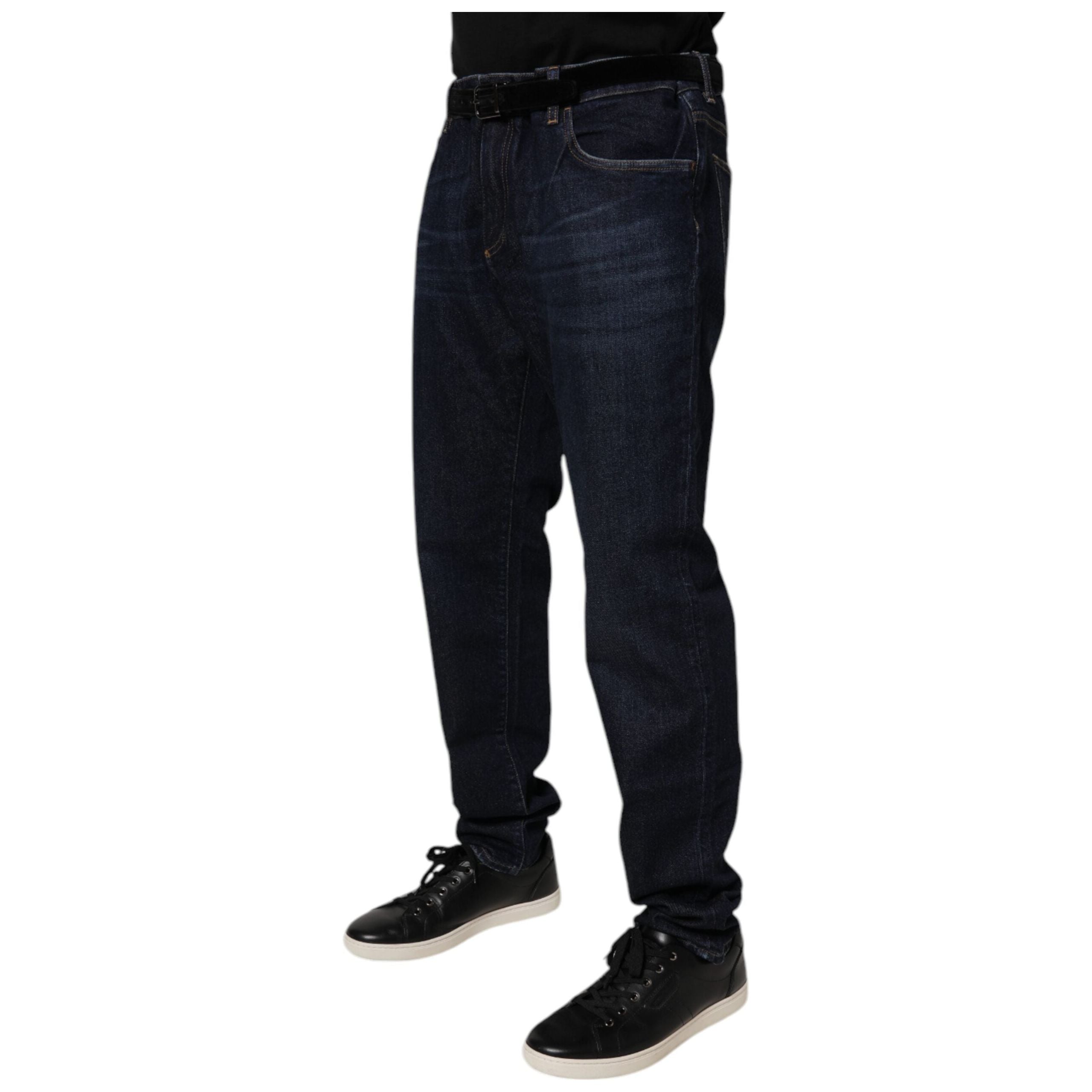 Dolce & Gabbana Dark Blue Cotton Stretch Skinny Denim Jeans