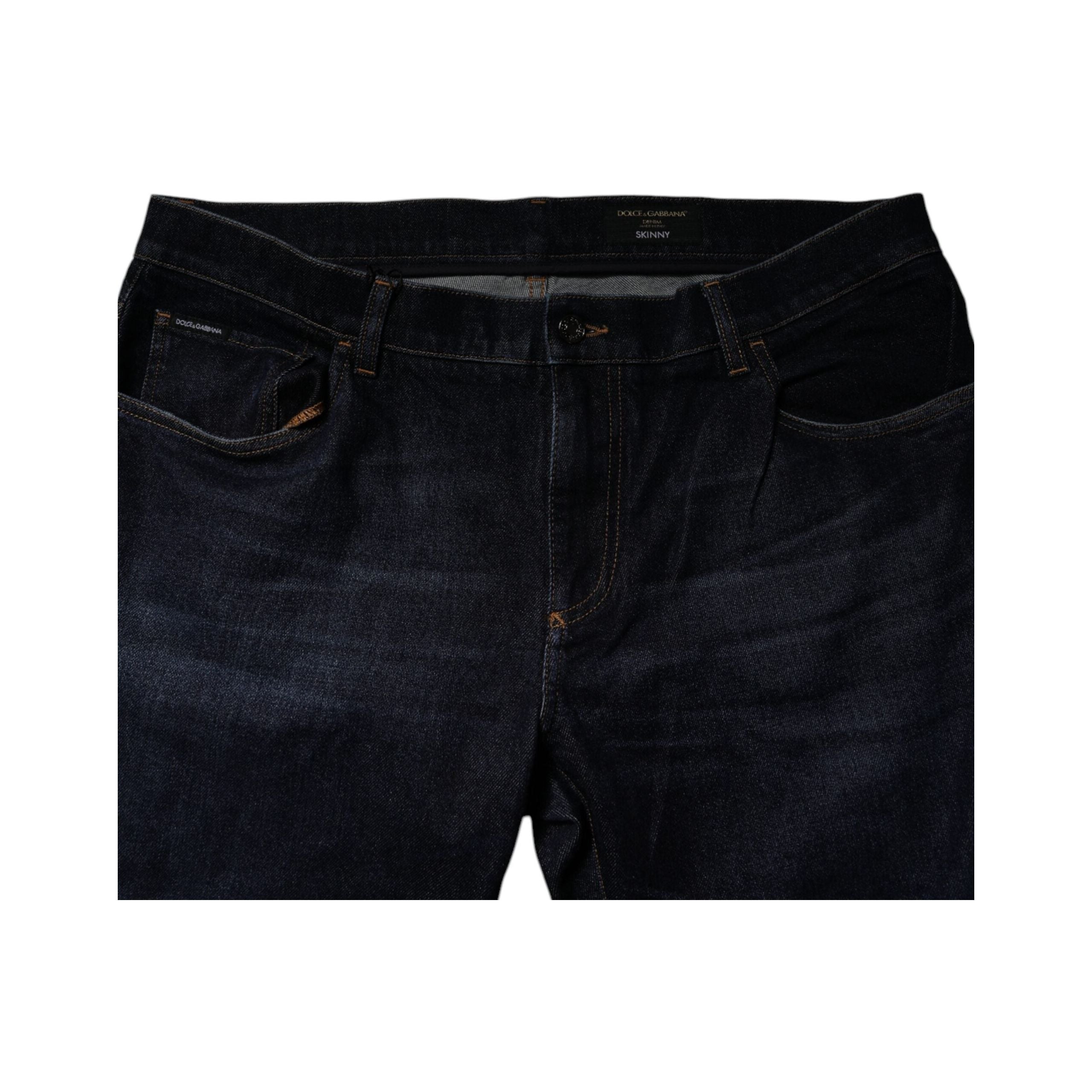 Dolce & Gabbana Dark Blue Cotton Stretch Skinny Denim Jeans