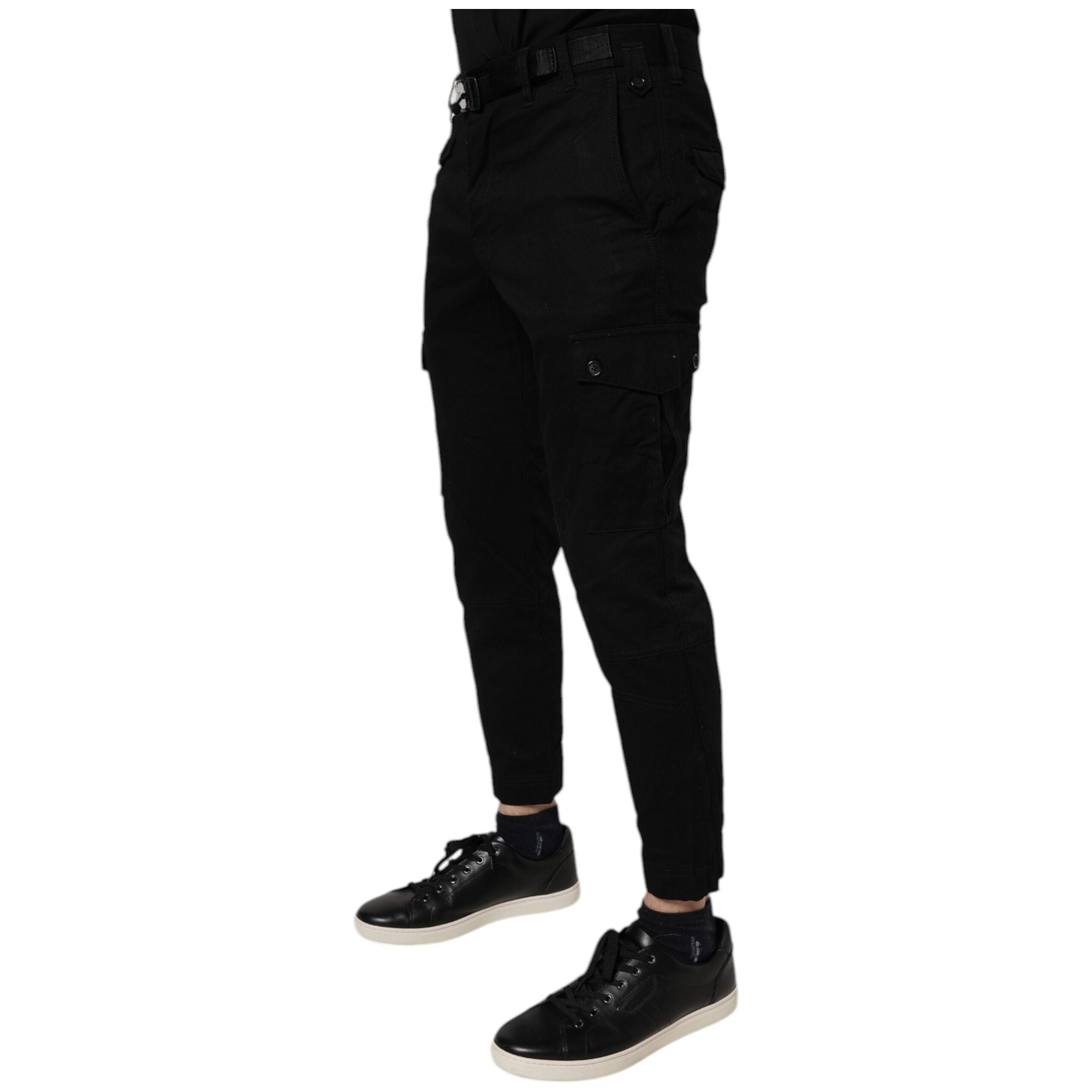 Dolce & Gabbana Black Cotton Stretch Skinny Cargo Jeans