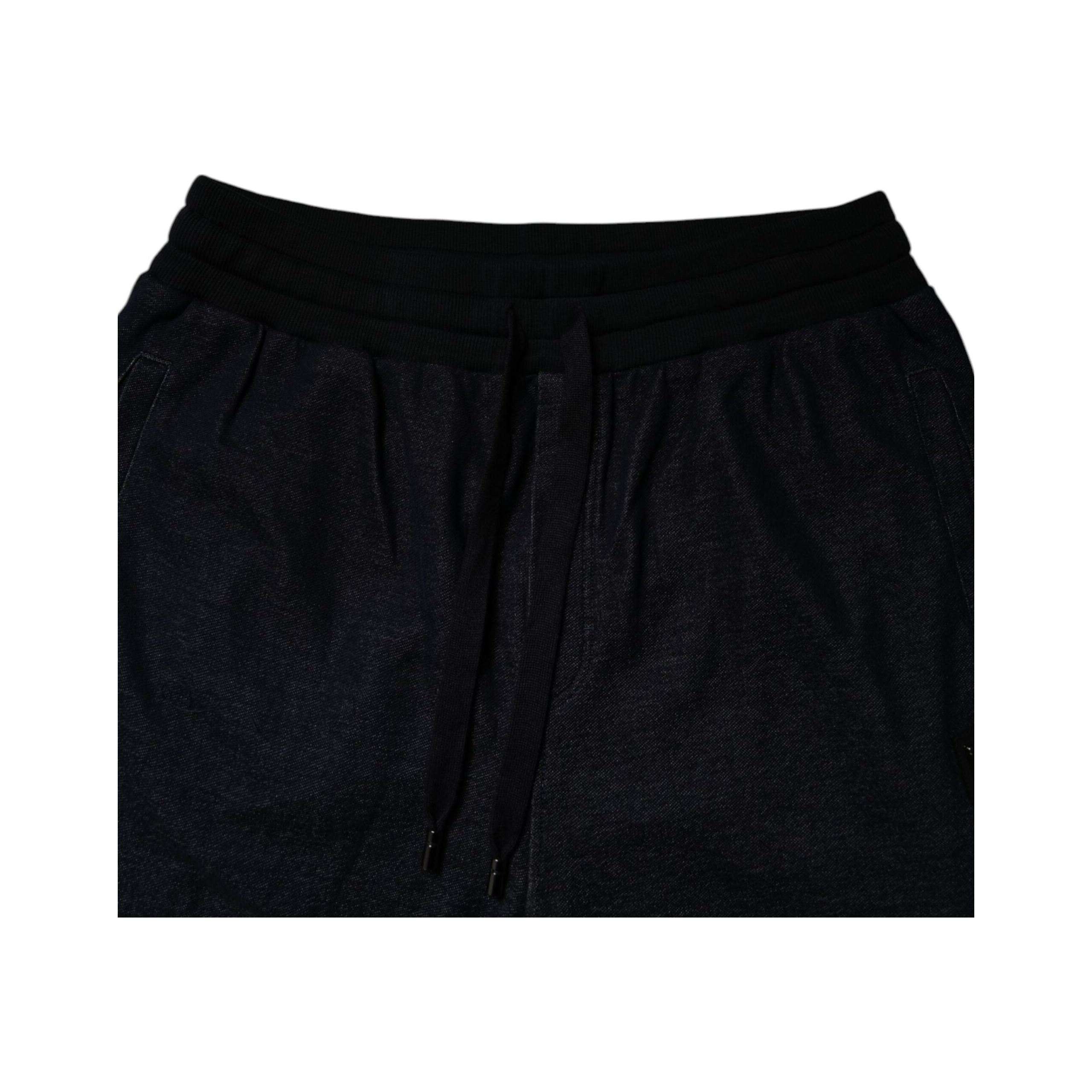 Dolce & Gabbana Black Jacquard Cotton Jogger Sweatpants