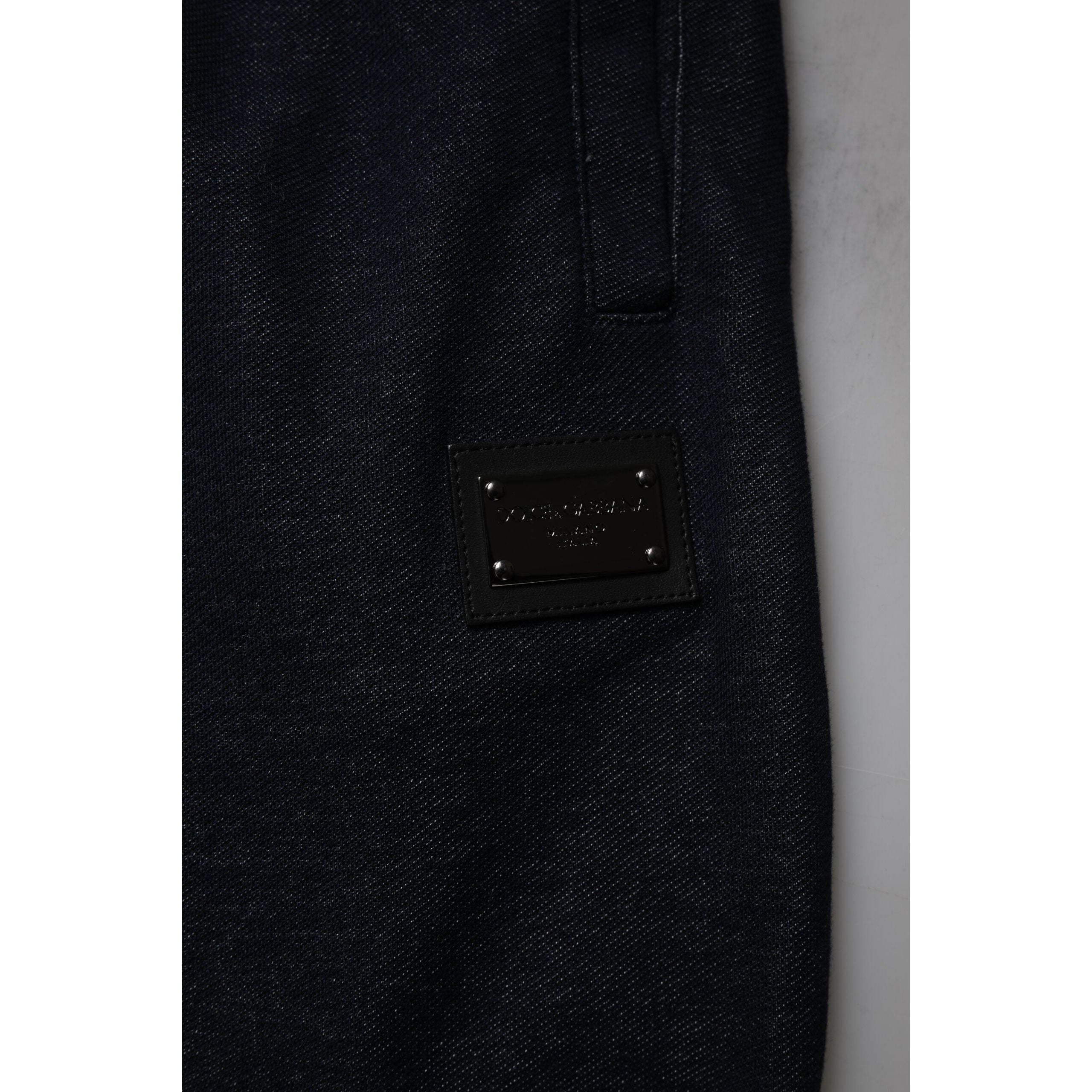 Dolce & Gabbana Black Jacquard Cotton Jogger Sweatpants