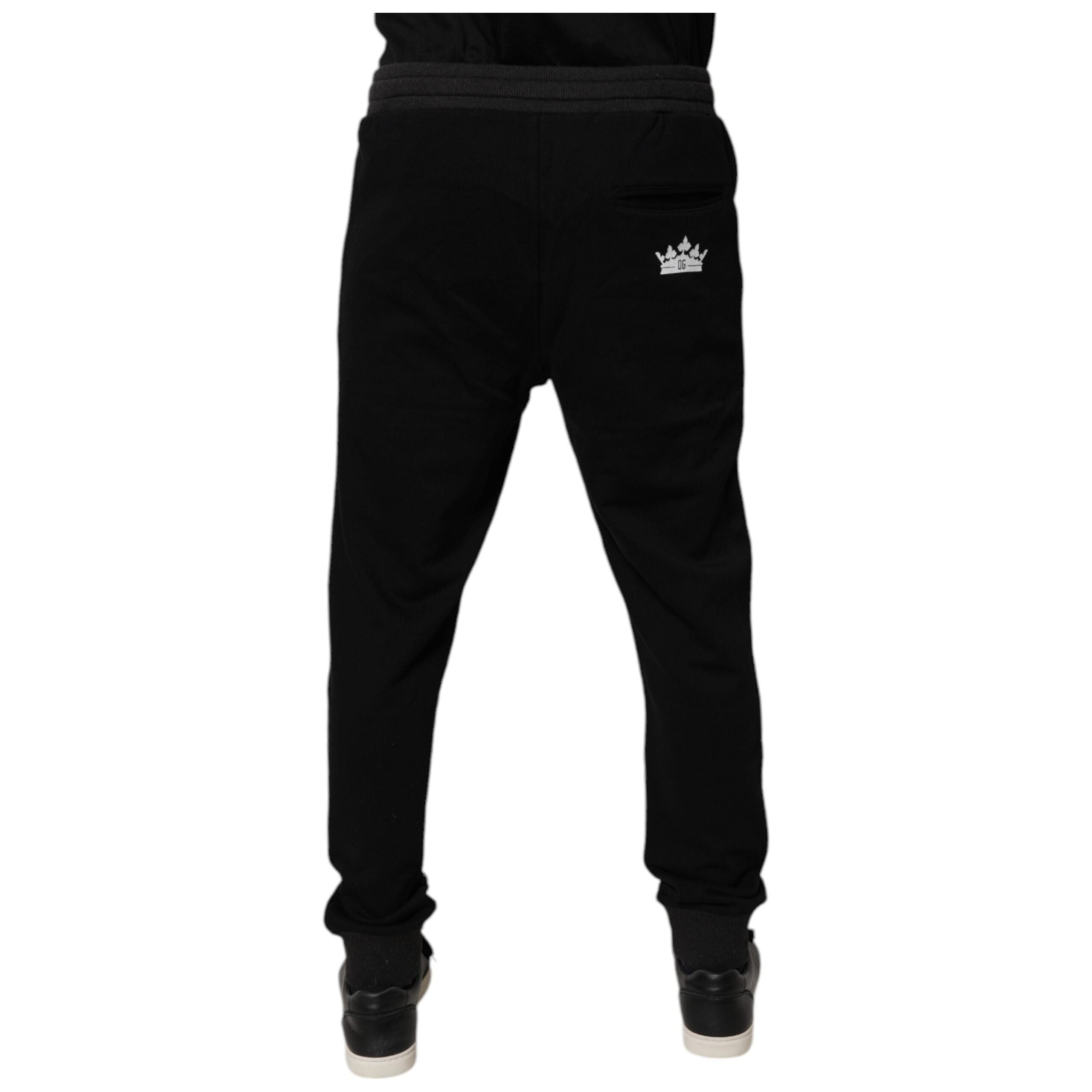Dolce & Gabbana Black Cotton Logo Jogger Sweatpants Pants