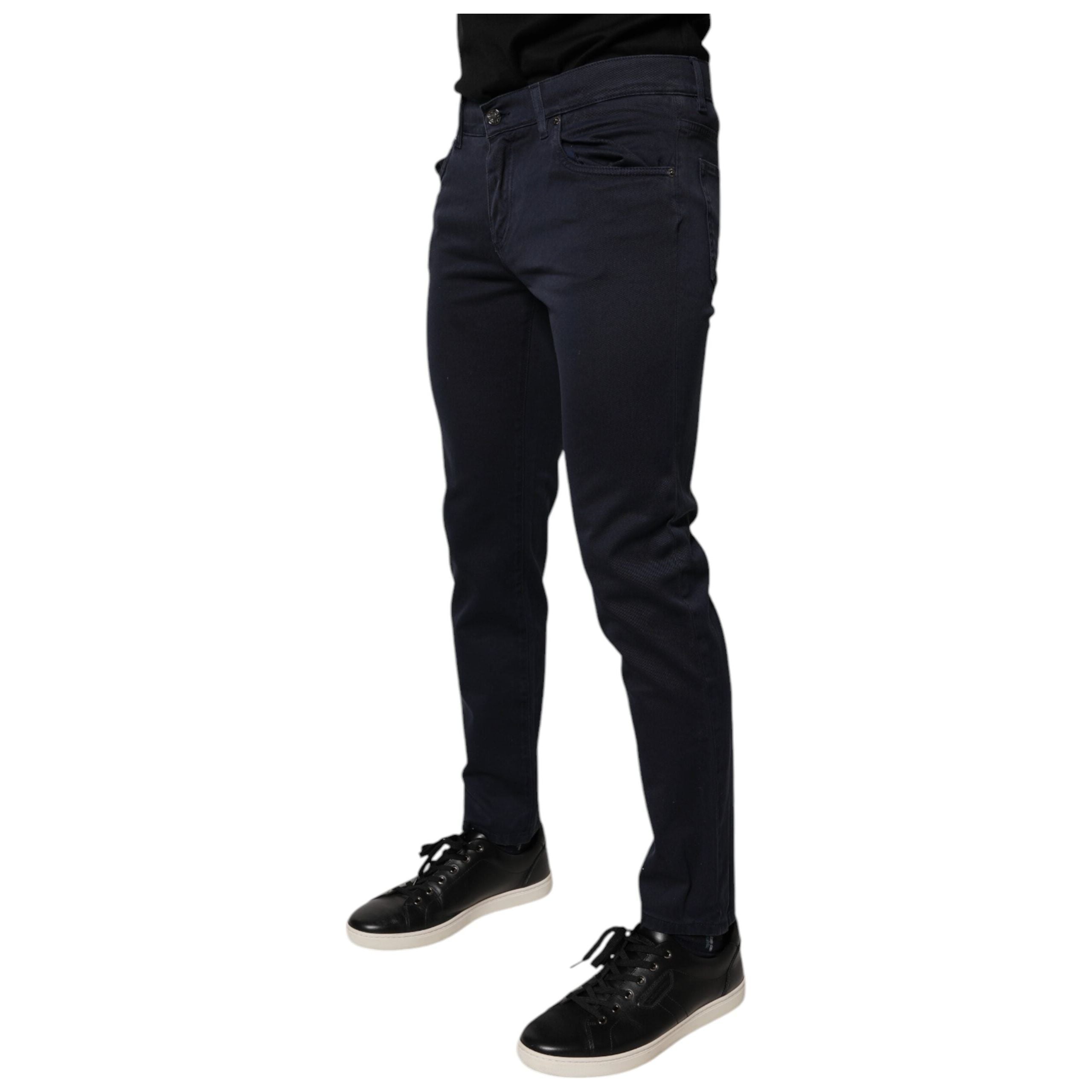 Dolce & Gabbana Dark Blue GOLD Cotton Skinny Denim Jeans