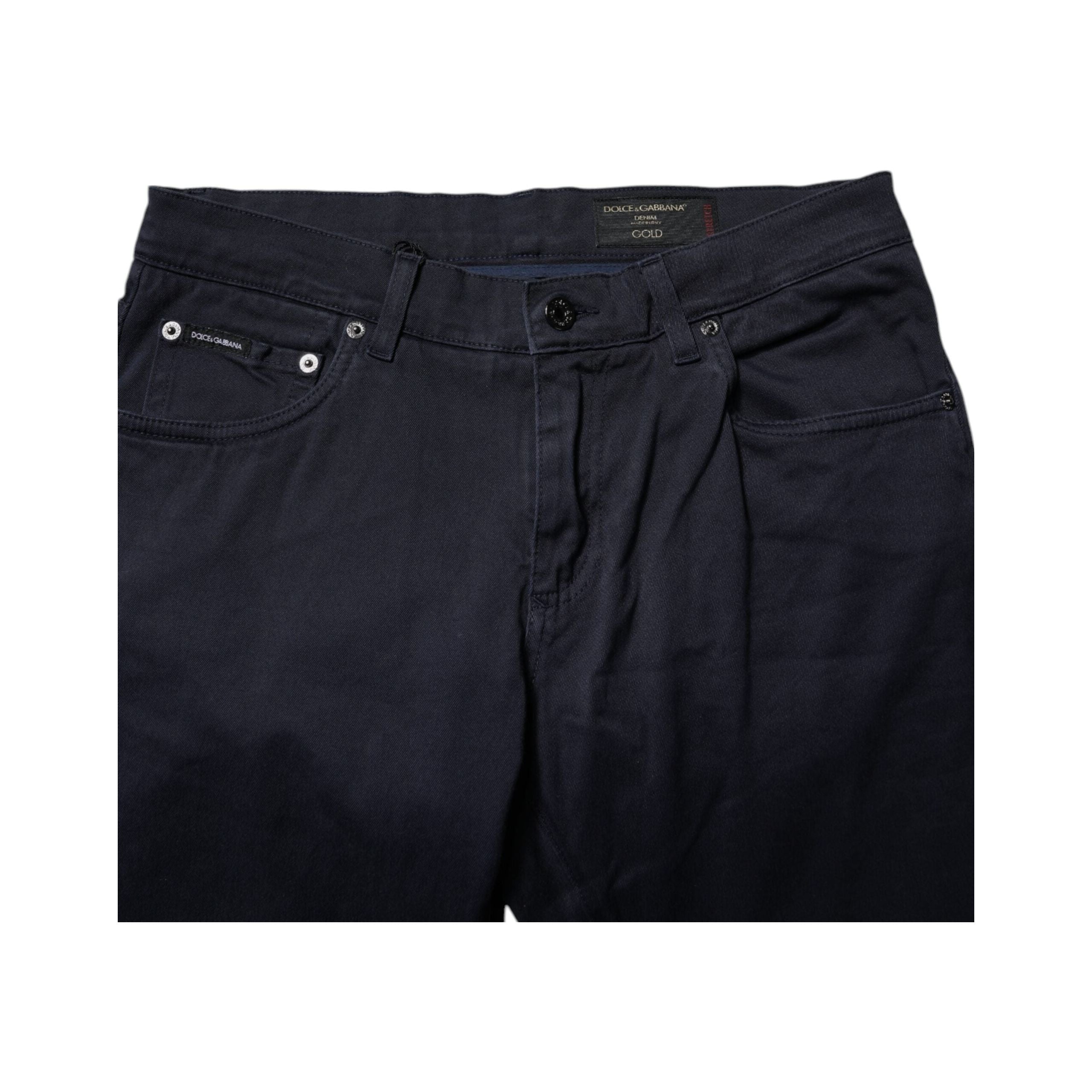 Dolce & Gabbana Dark Blue GOLD Cotton Skinny Denim Jeans