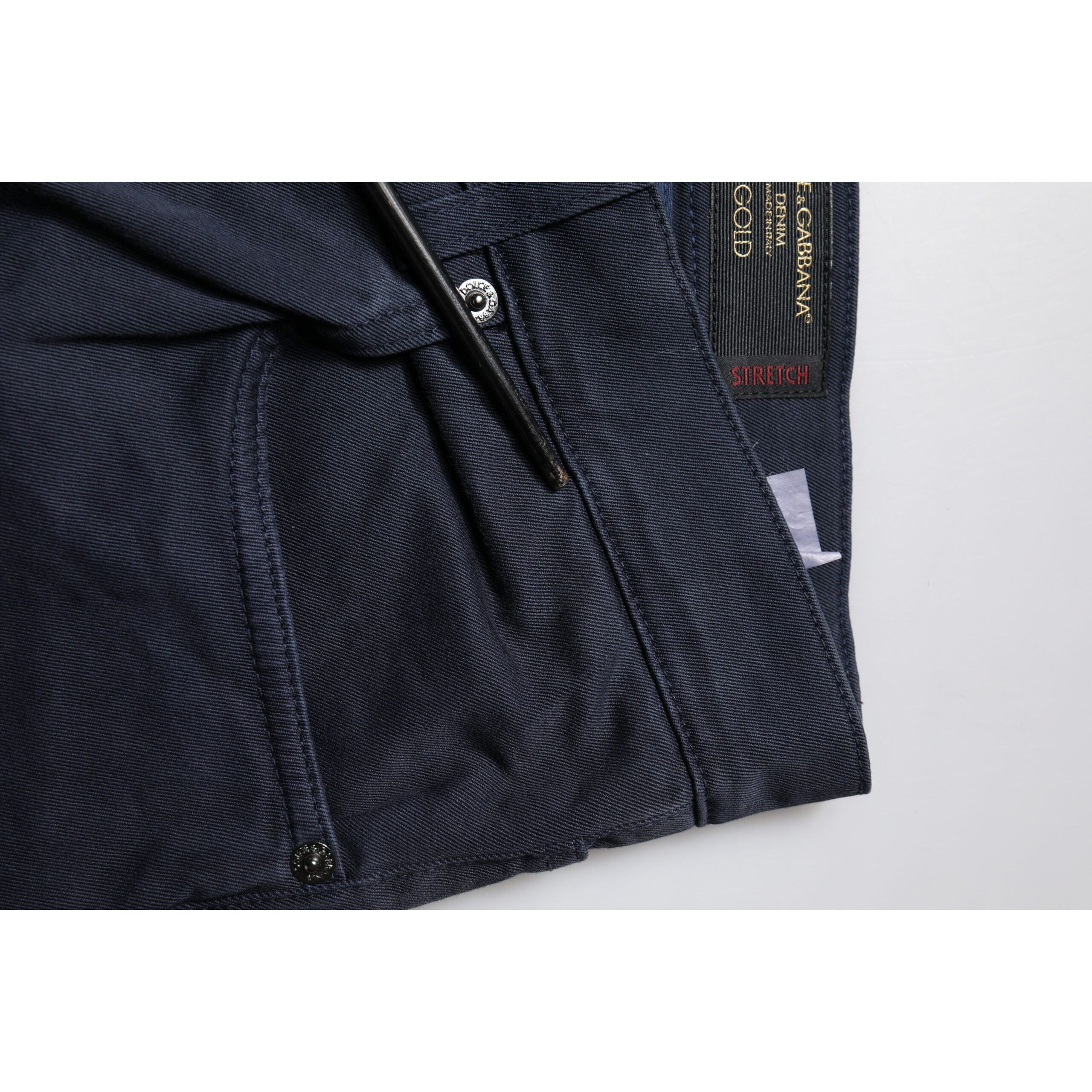 Dolce & Gabbana Dark Blue GOLD Cotton Skinny Denim Jeans