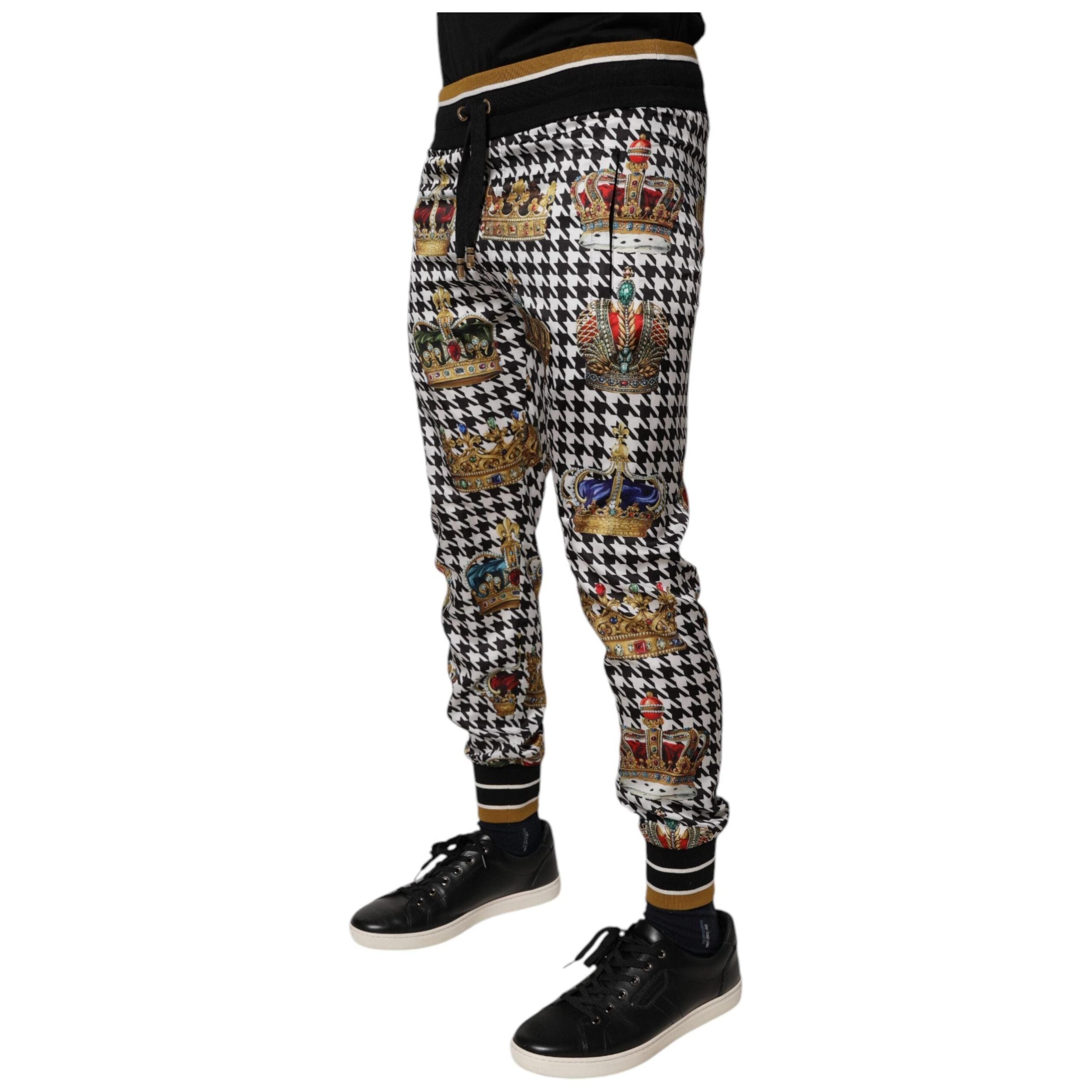 Dolce & Gabbana Multicolor Houndstooth Cotton Sweatpants
