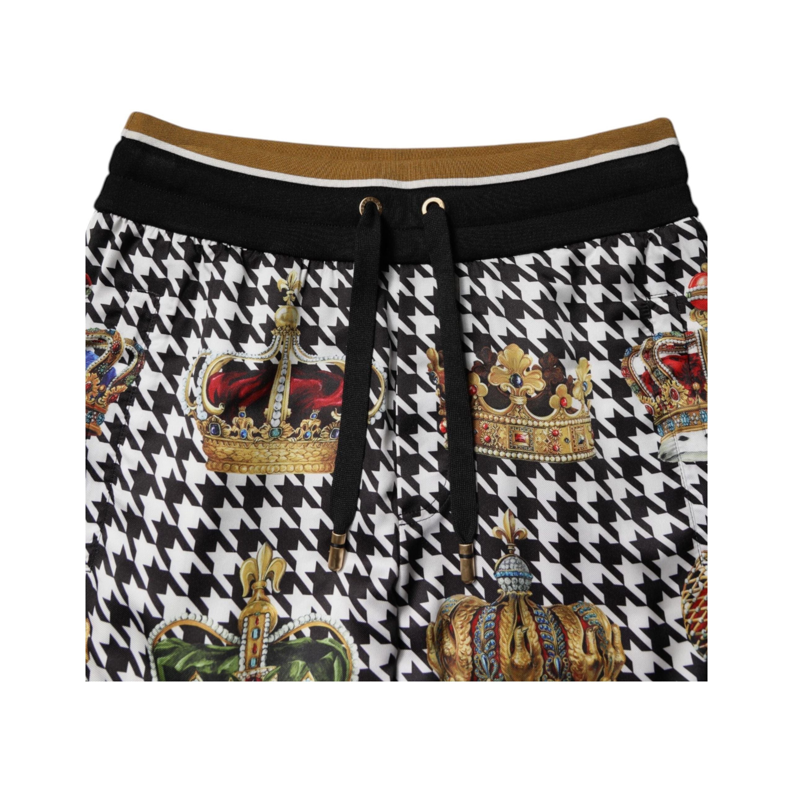 Dolce & Gabbana Multicolor Houndstooth Cotton Sweatpants