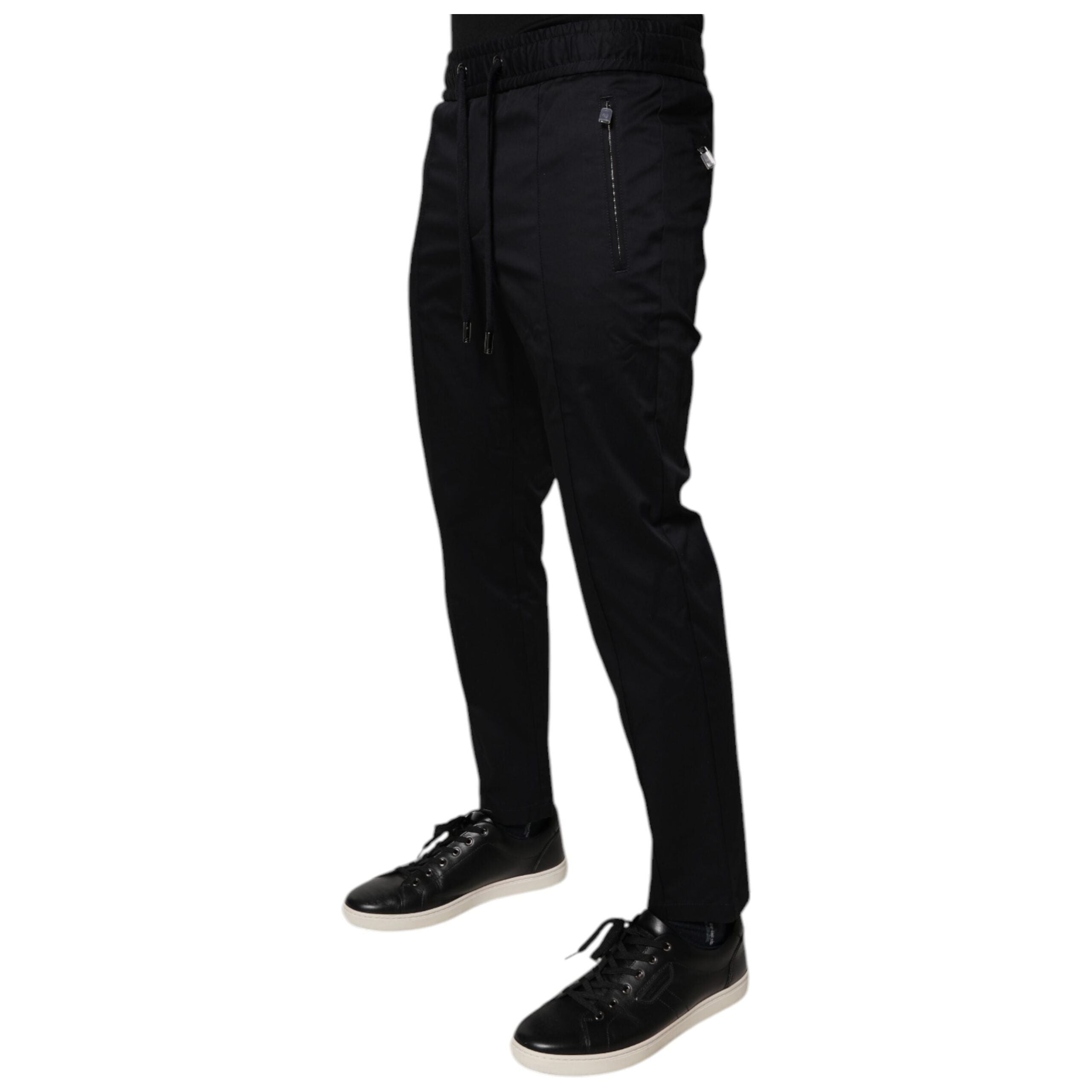 Dolce & Gabbana Dark Blue Cotton Jogger Sweatpants Pants