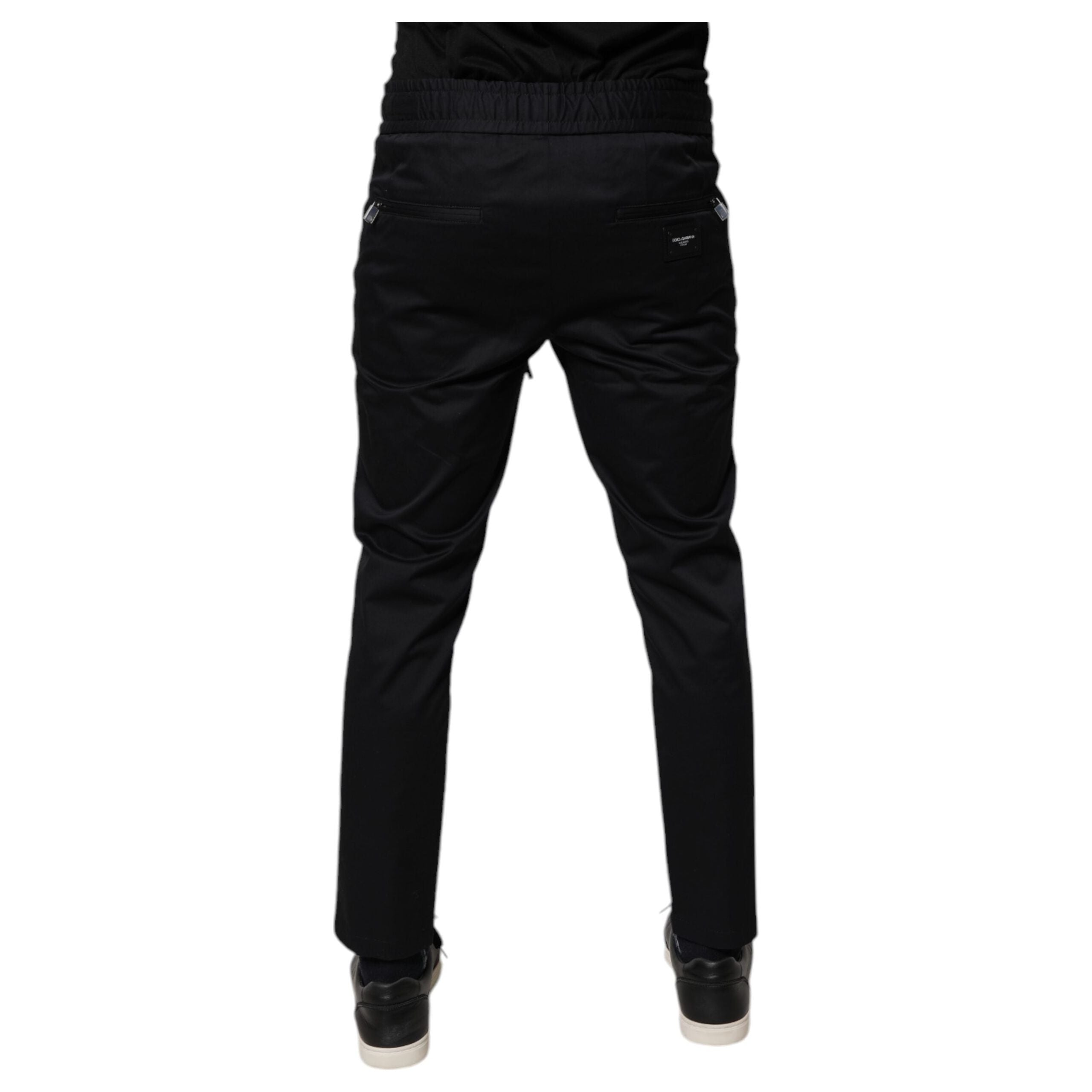Dolce & Gabbana Dark Blue Cotton Jogger Sweatpants Pants