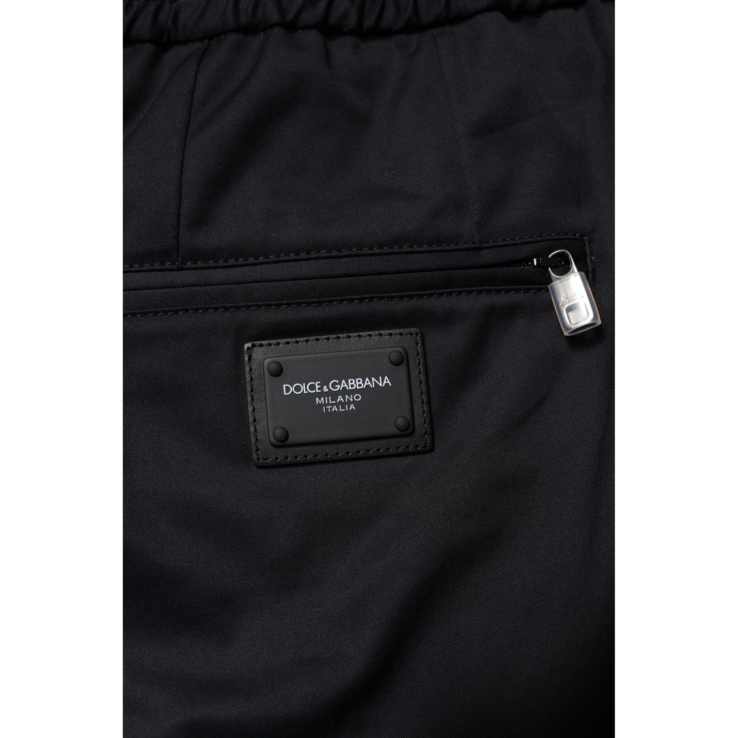 Dolce & Gabbana Dark Blue Cotton Jogger Sweatpants Pants
