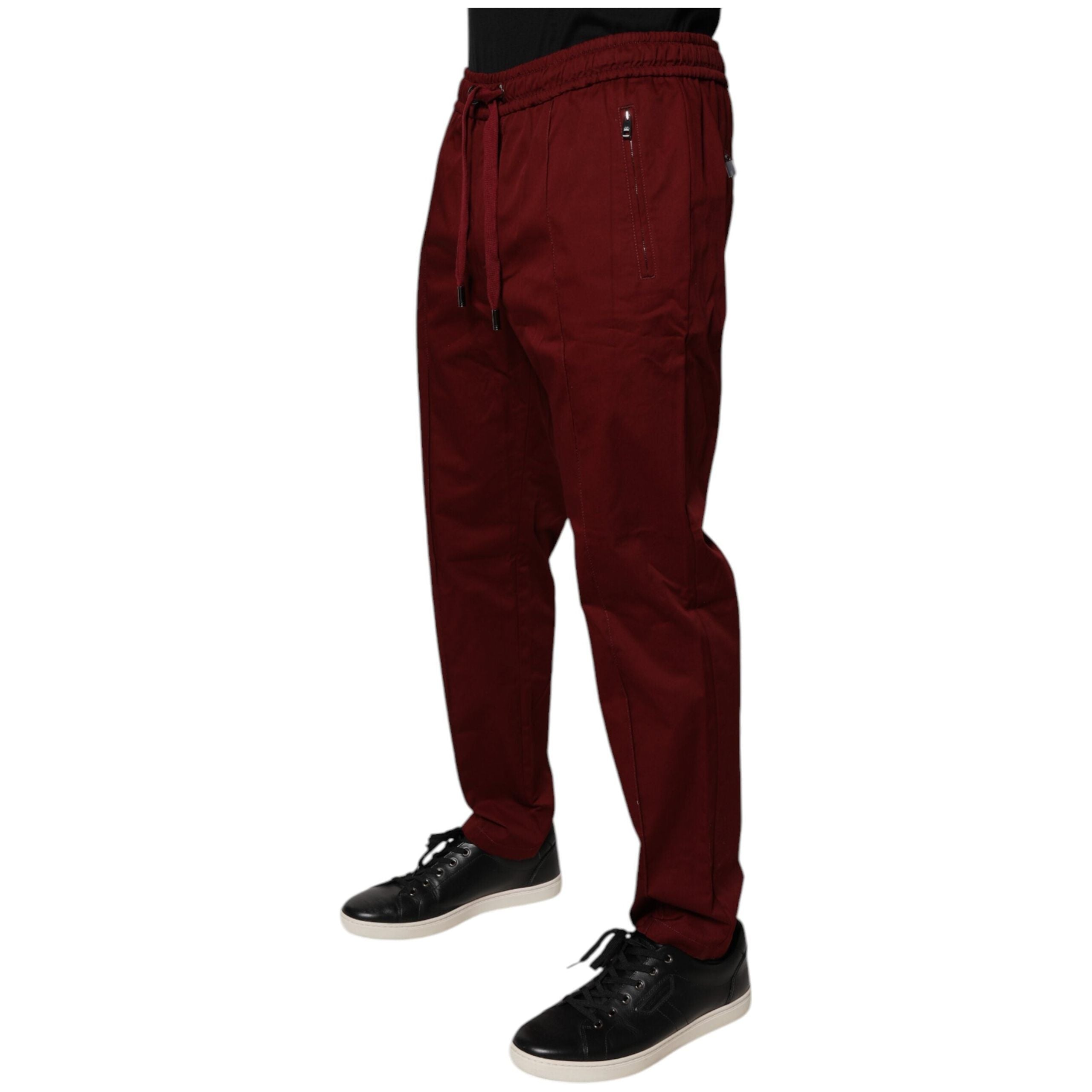 Dolce & Gabbana Bordeaux Cotton Jogger Sweatpants Pants