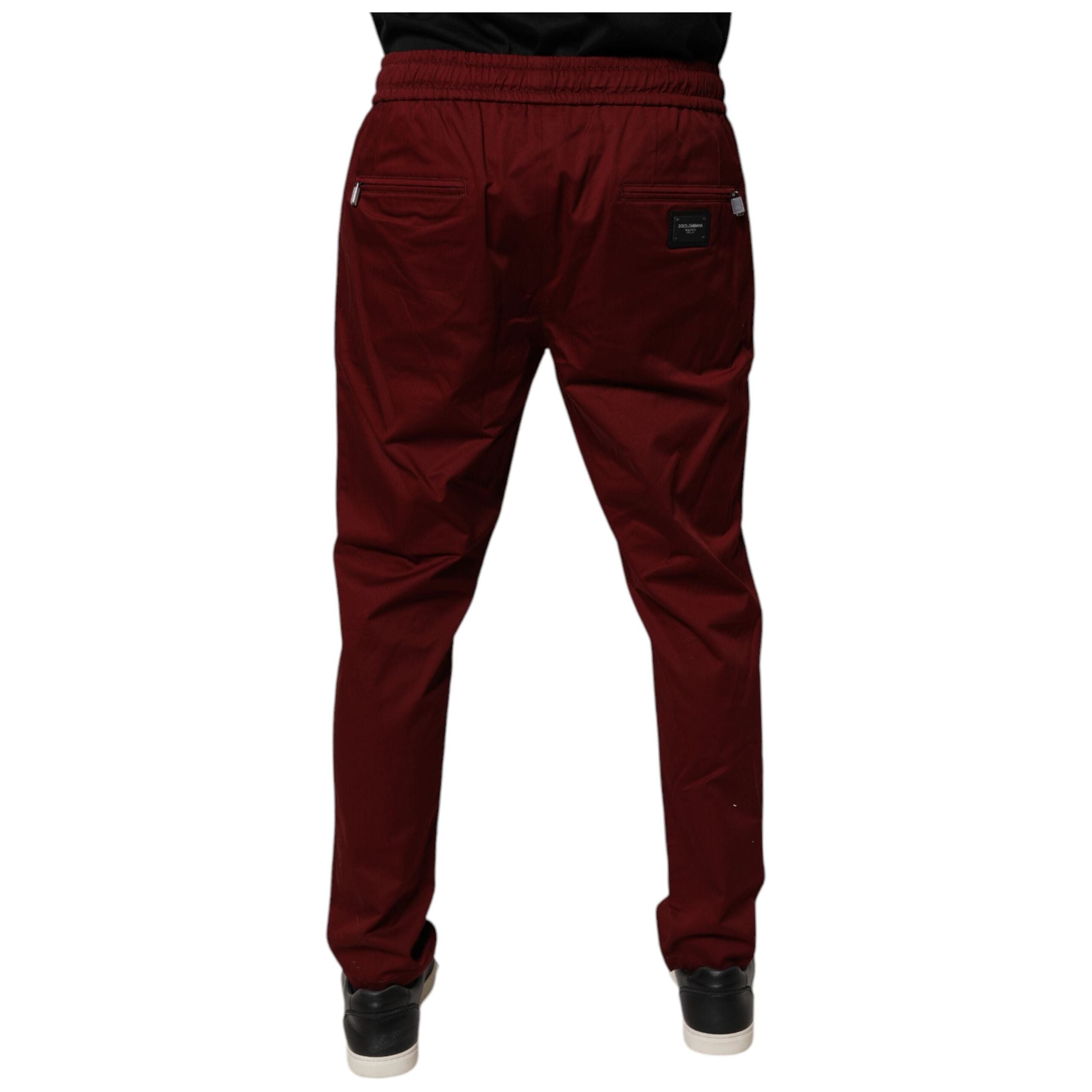 Dolce & Gabbana Bordeaux Cotton Jogger Sweatpants Pants