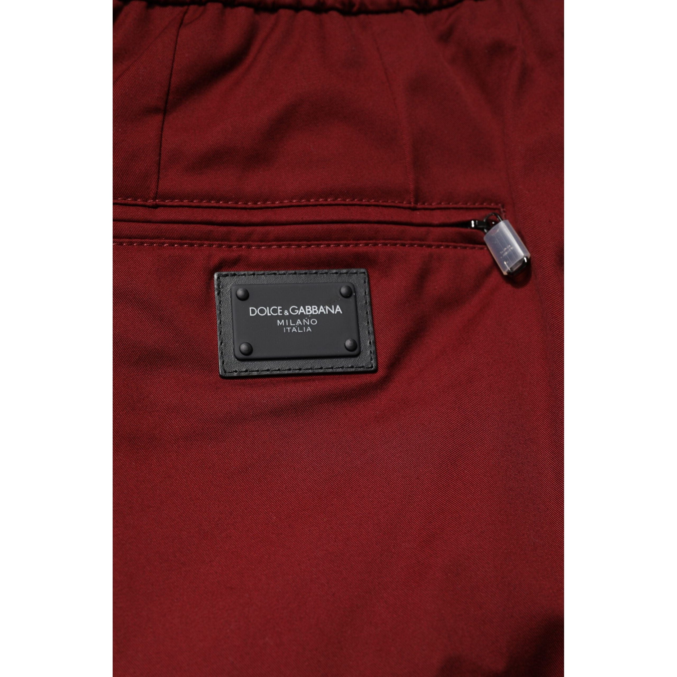 Dolce & Gabbana Bordeaux Cotton Jogger Sweatpants Pants