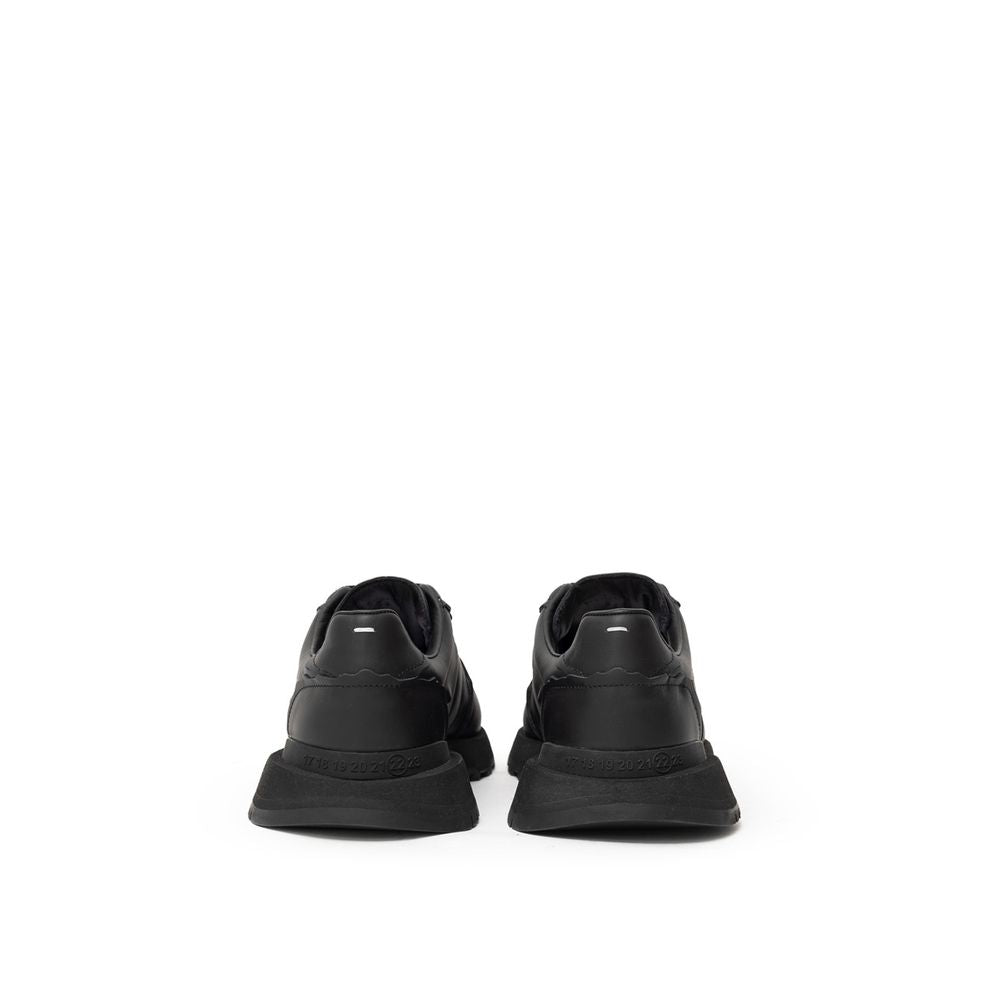 Maison Margiela Black Leather Sneaker with Iconic Design