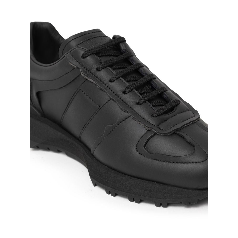 Maison Margiela Black Leather Sneaker with Iconic Design