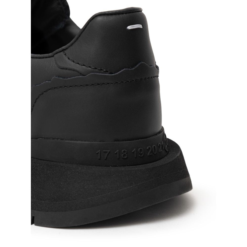 Maison Margiela Black Leather Sneaker with Iconic Design
