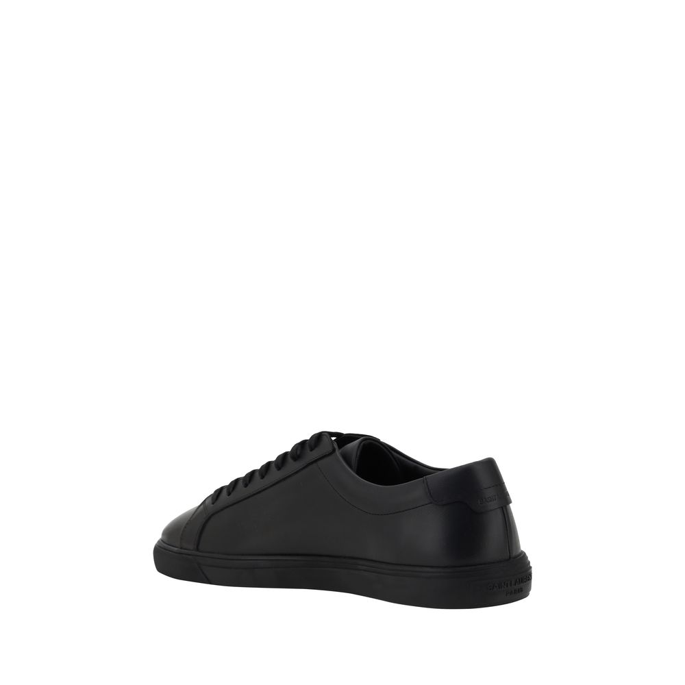 Saint Laurent White Leather Sneakers - Timeless Elegance Redefined