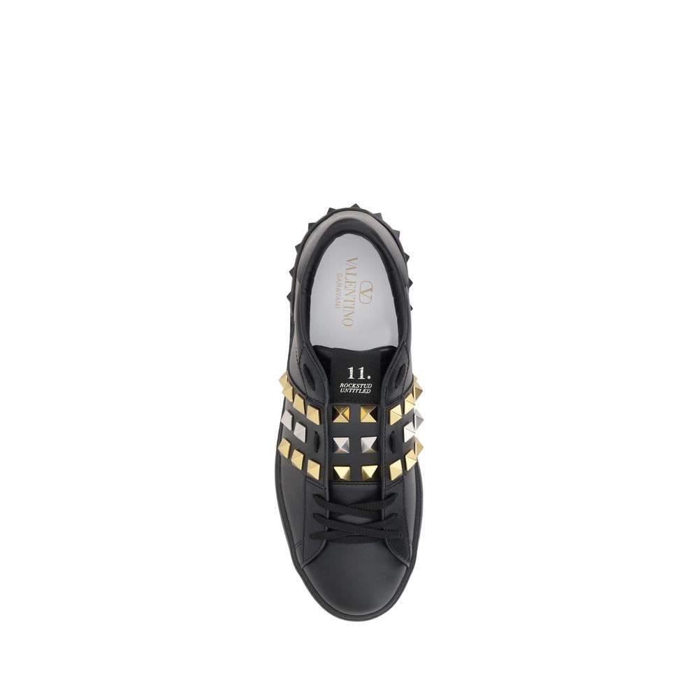 Valentino White Leather Rockstud Sneakers for Effortless Elegance