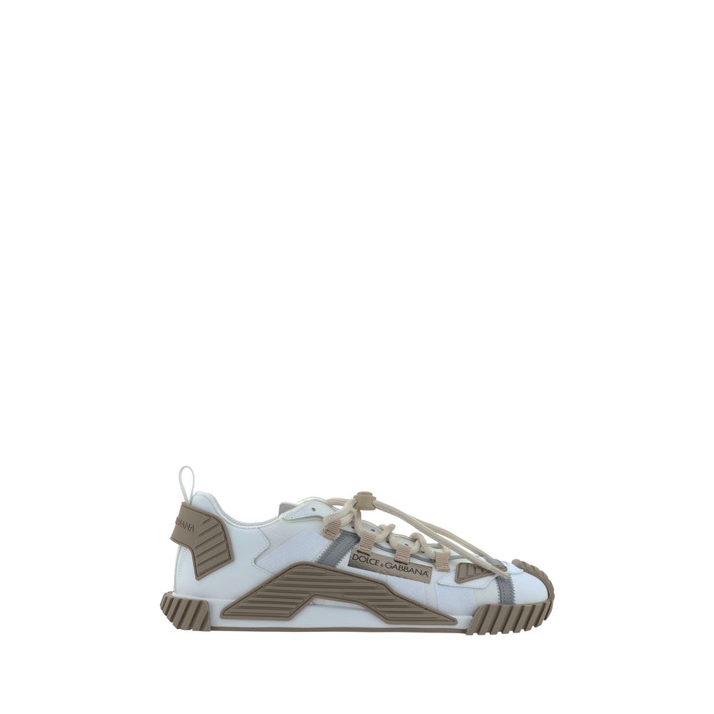 Dolce & Gabbana White Leather Low Sneakers for Elevated Casual Elegance