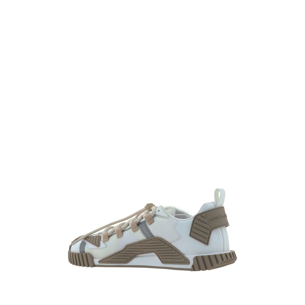 Dolce & Gabbana White Leather Low Sneakers for Elevated Casual Elegance