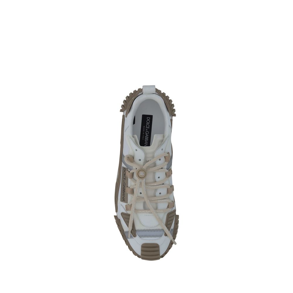 Dolce & Gabbana White Leather Low Sneakers for Elevated Casual Elegance