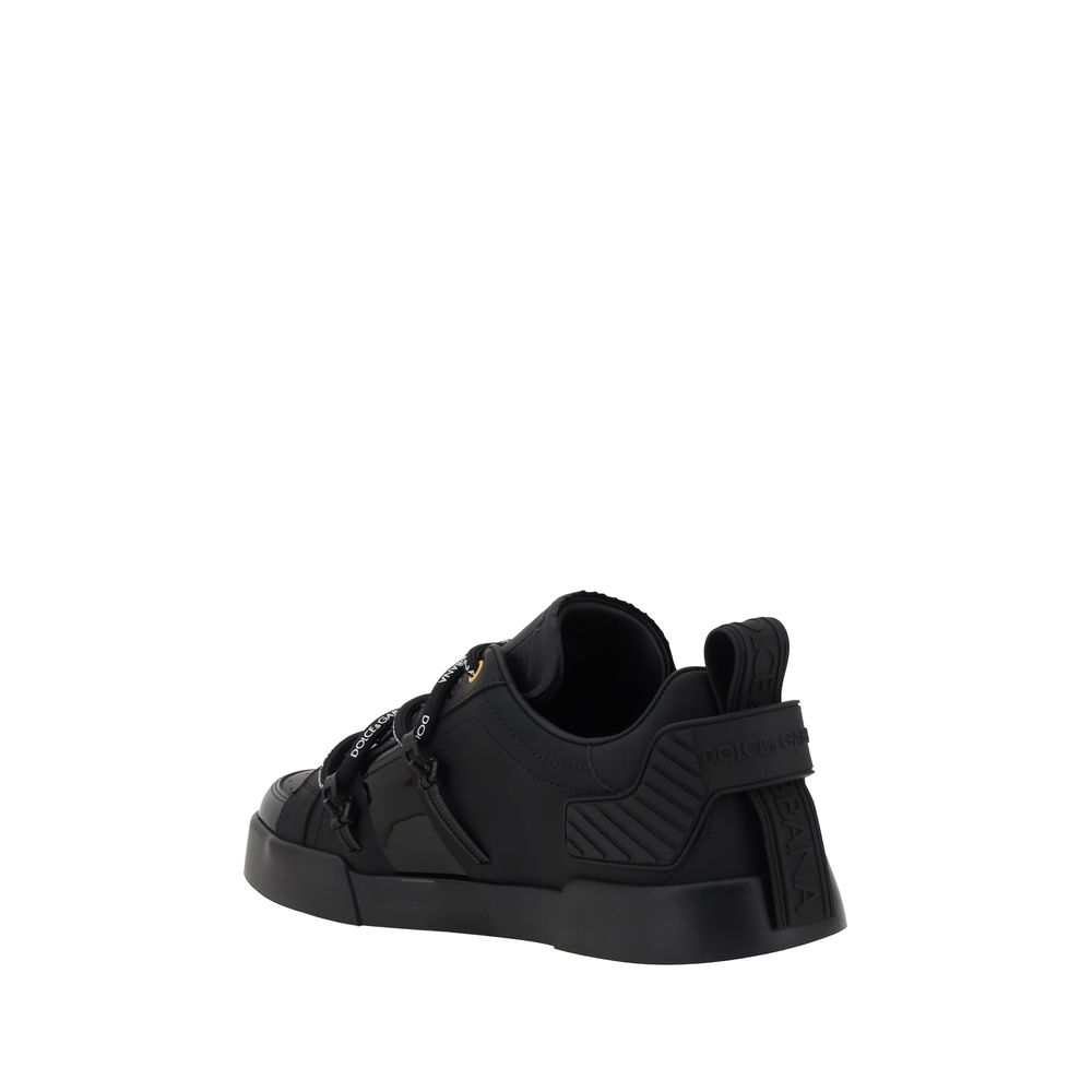 Dolce & Gabbana White Patent Leather Portofino Sneakers