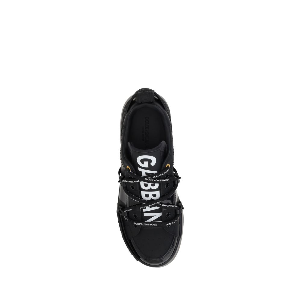 Dolce & Gabbana White Patent Leather Portofino Sneakers