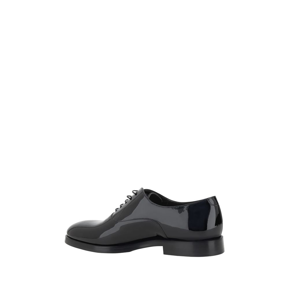 Brunello Cucinelli Black Patent Leather Laced Shoes