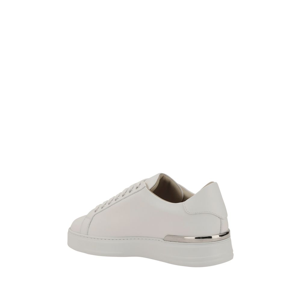 Philipp Plein White Leather Sneakers: Luxury Footwear for Distinctive Style