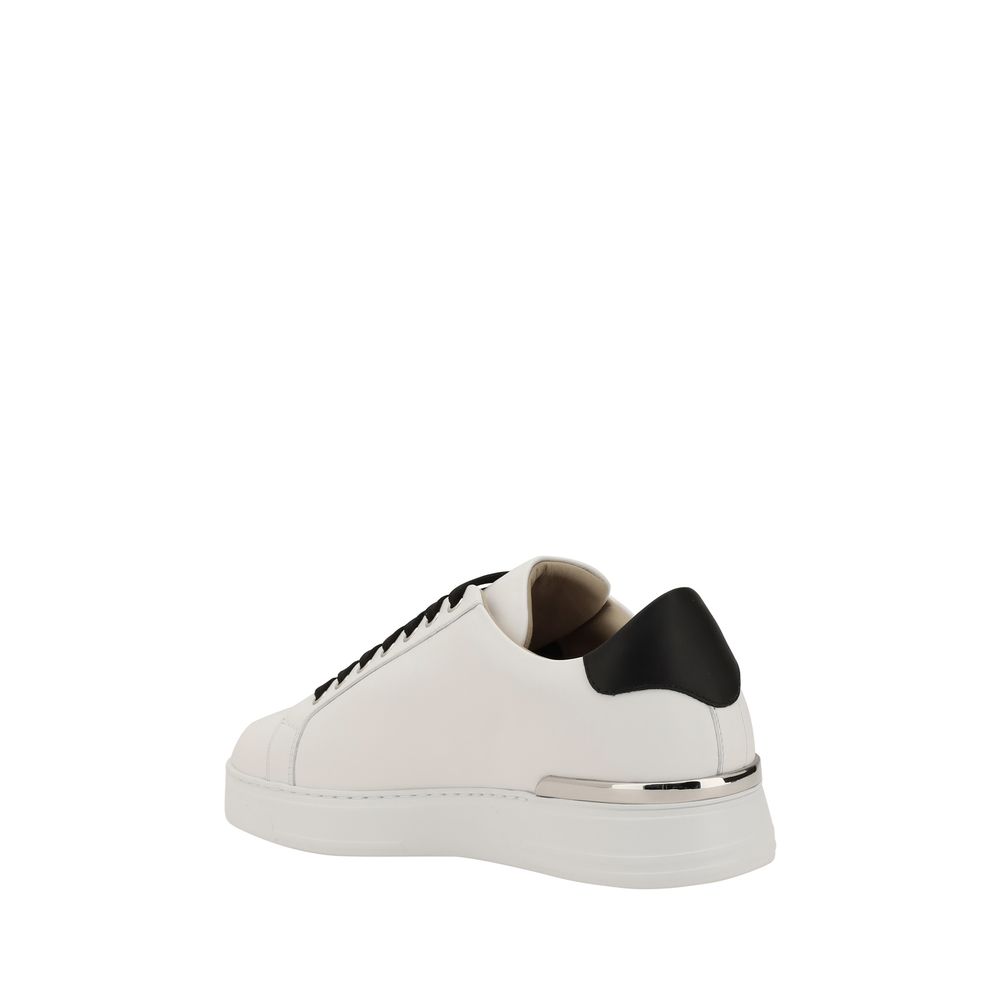 Philipp Plein White Leather Sneakers Crafted for Elevated Everyday Elegance