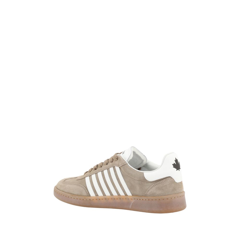Dsquared² White Suede Boxer Sneakers for Elevated Urban Fashion