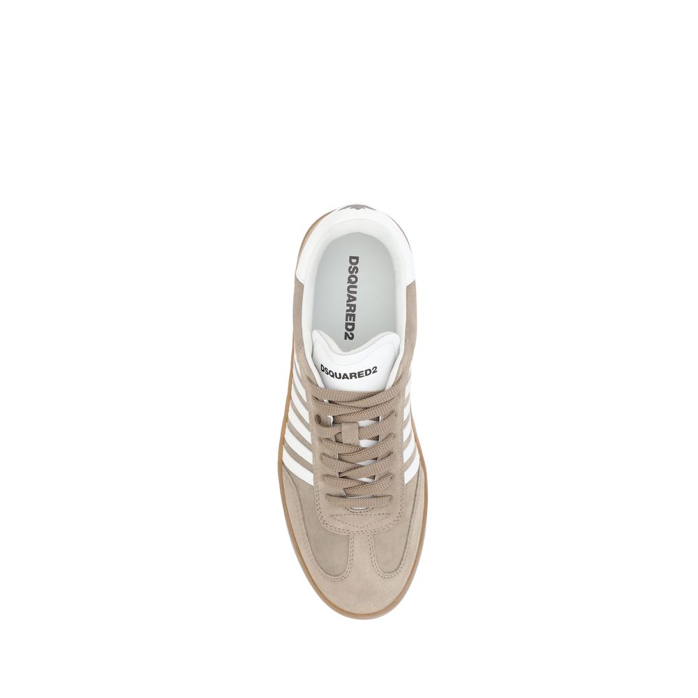 Dsquared² White Suede Boxer Sneakers for Elevated Urban Fashion