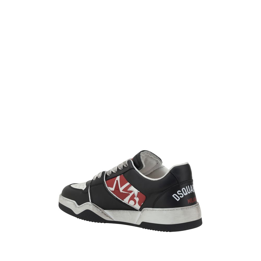 Dsquared² White Leather Sneakers: Luxury Footwear Redefined
