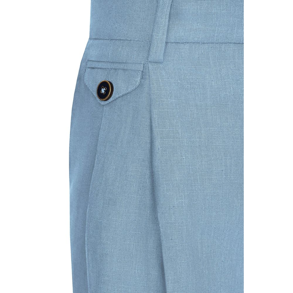 Dolce & Gabbana Light Blue Linen Short for Effortless Elegance