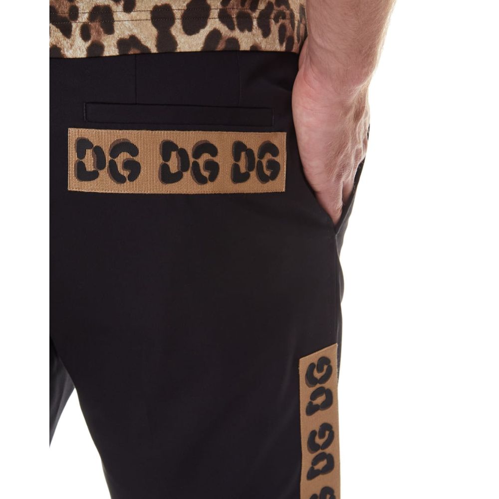 Dolce & Gabbana Black Cotton Short with Signature Detail