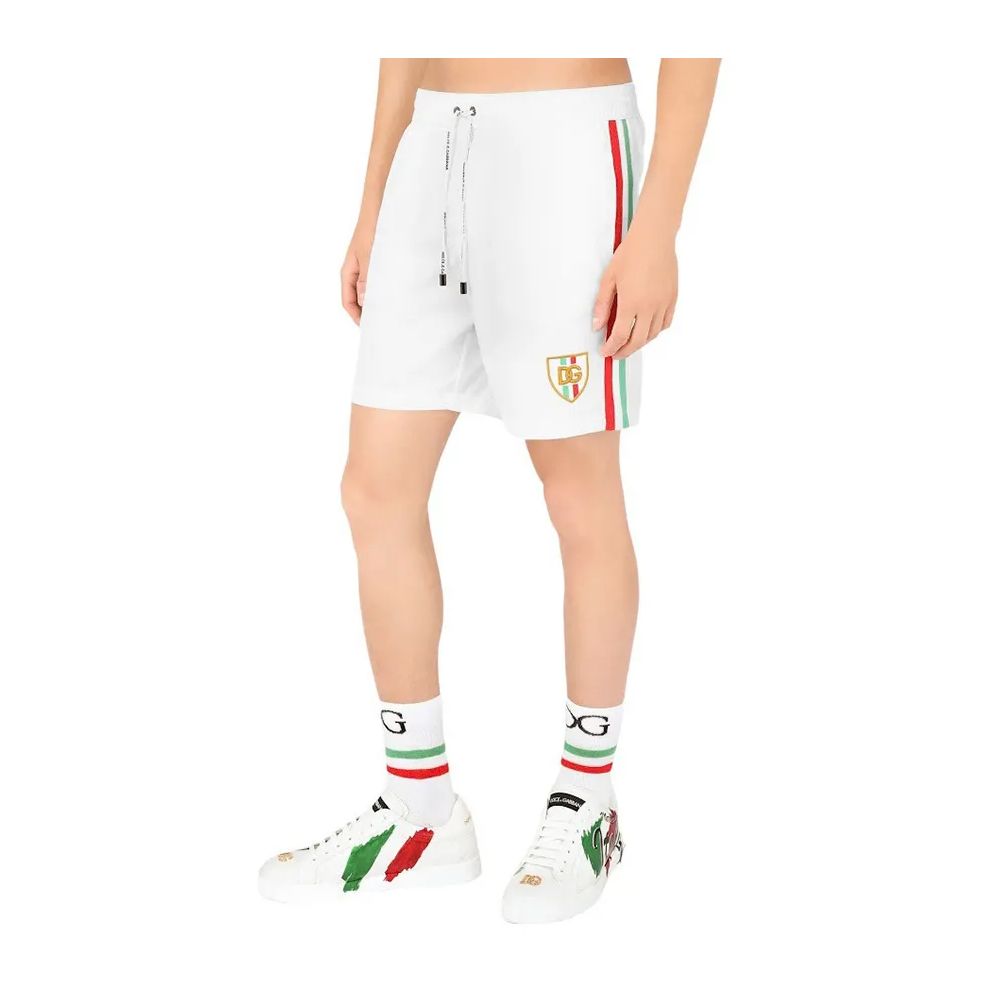 Dolce & Gabbana White Cotton Swimwear For Luxurious Summer Days