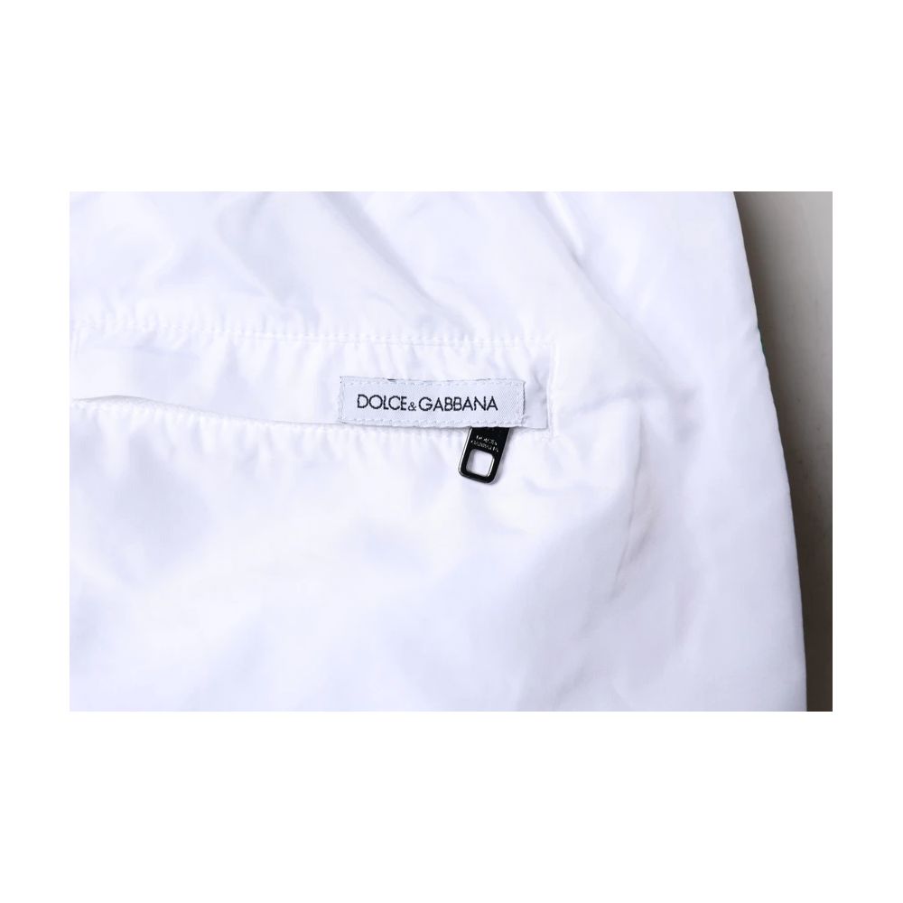 Dolce & Gabbana White Cotton Swimwear For Luxurious Summer Days