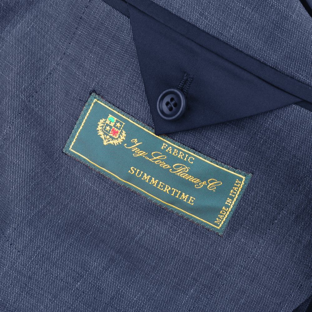 Made in Italy Blue Linen Blazer with Timeless Elegance