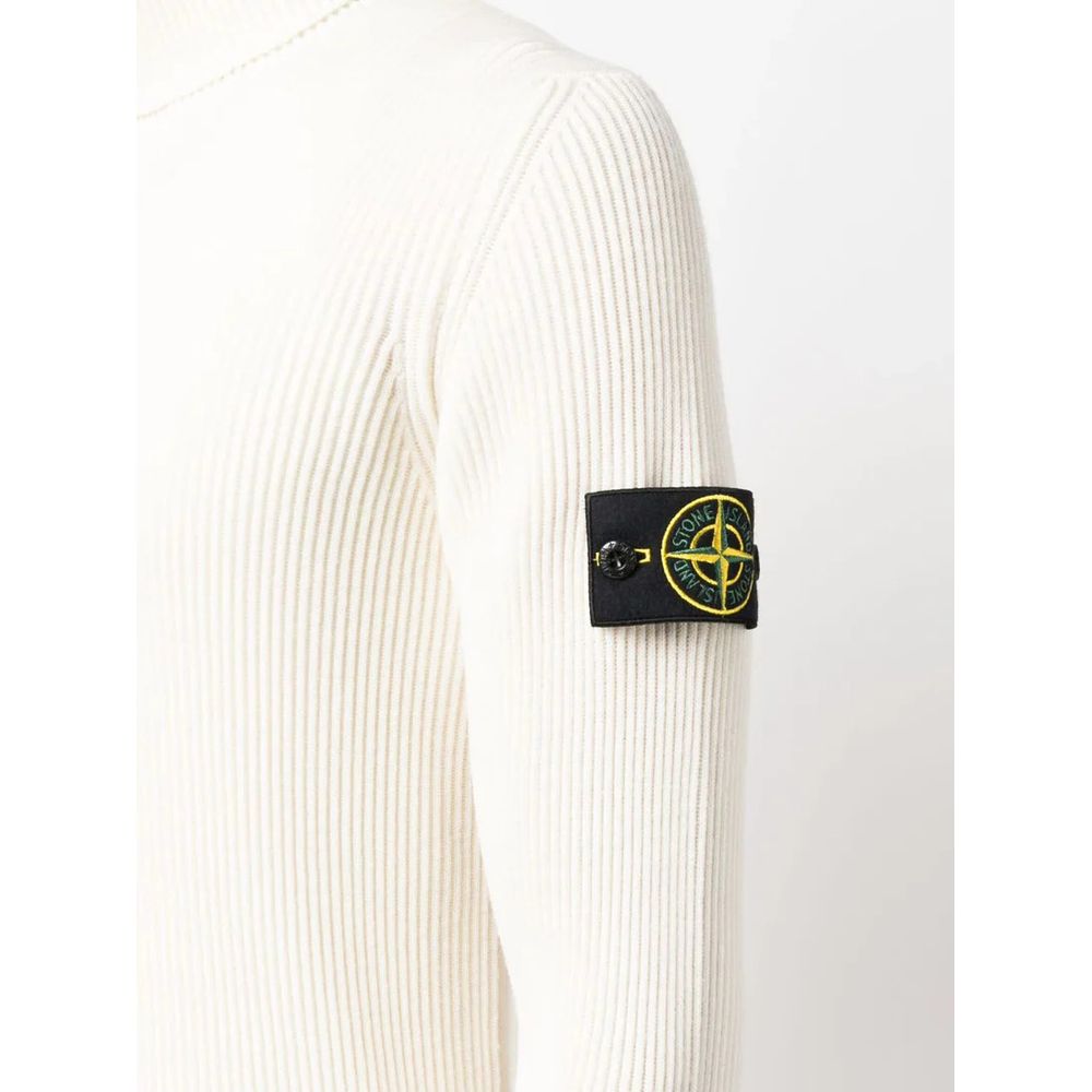 Stone Island White Wool Sweater for Elevated Style