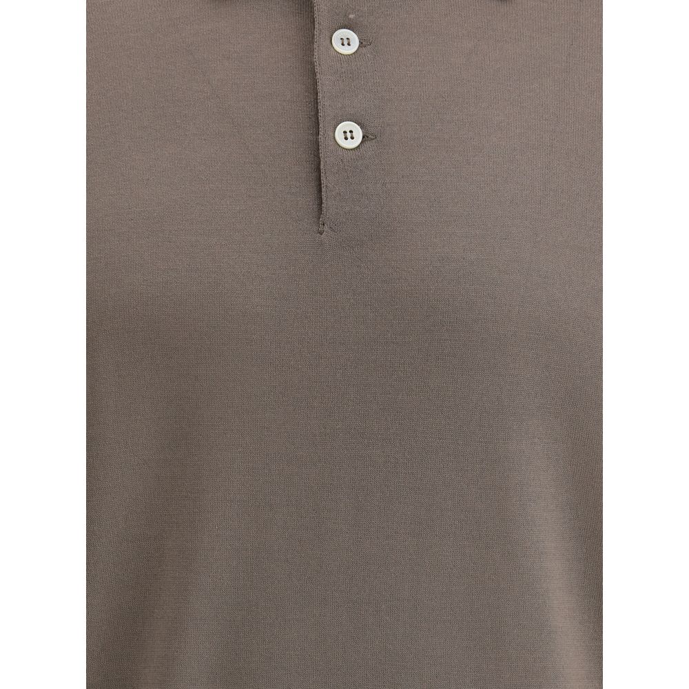 Brunello Cucinelli Grey Premium Virgin Wool Polo Shirt