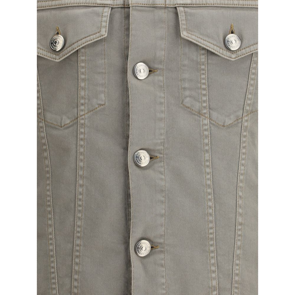 Brunello Cucinelli Blue Cotton Denim Jacket for Timeless Elegance