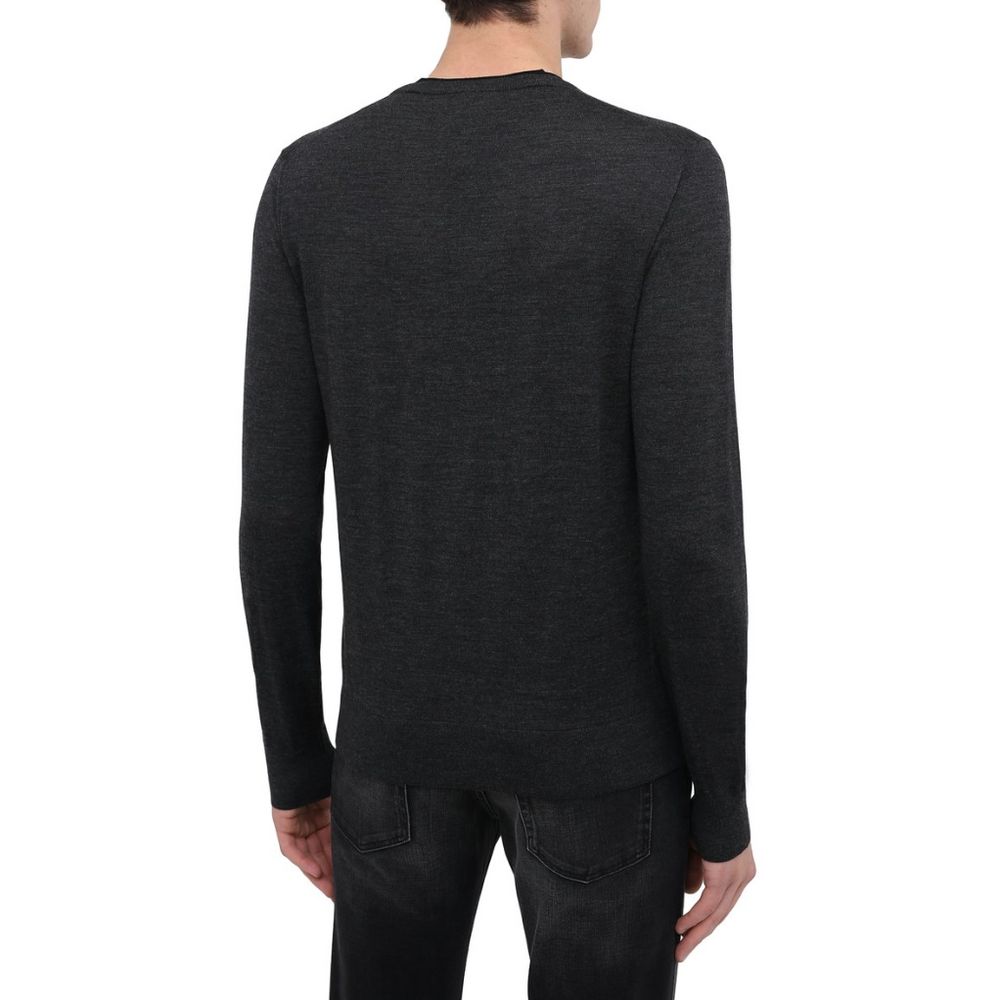Dolce & Gabbana Gray Wool Sweater For Timeless Elegance