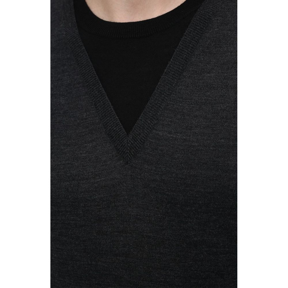 Dolce & Gabbana Gray Wool Sweater For Timeless Elegance
