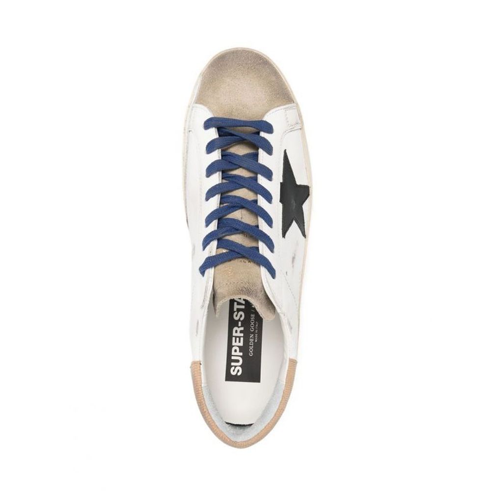 Golden Goose White Leather Sneaker with Lizard-Print Detail