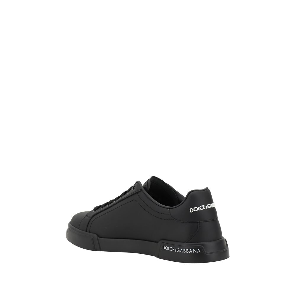 Dolce & Gabbana White Leather Sneakers for Elevated Style