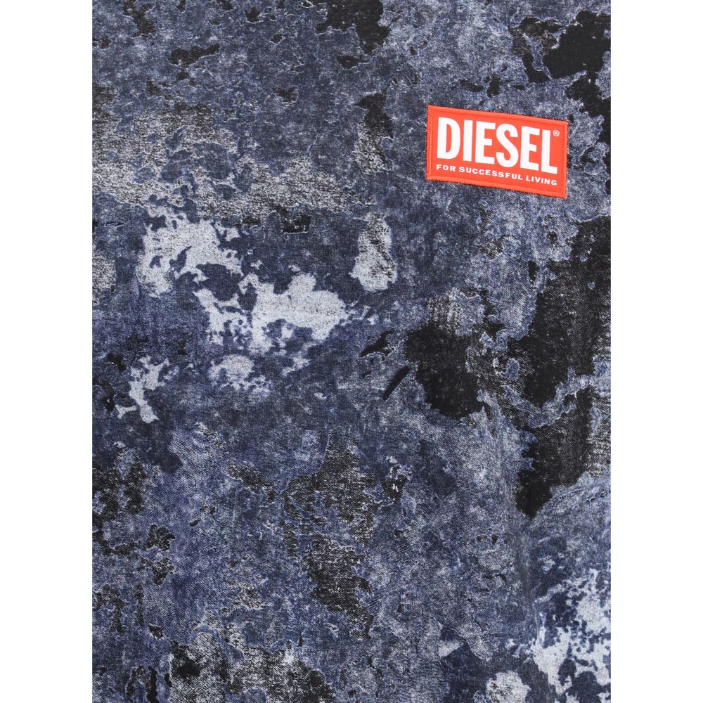 Diesel Black Cotton T-Boxt-R12 T-Shirt with Signature Monogram Detail