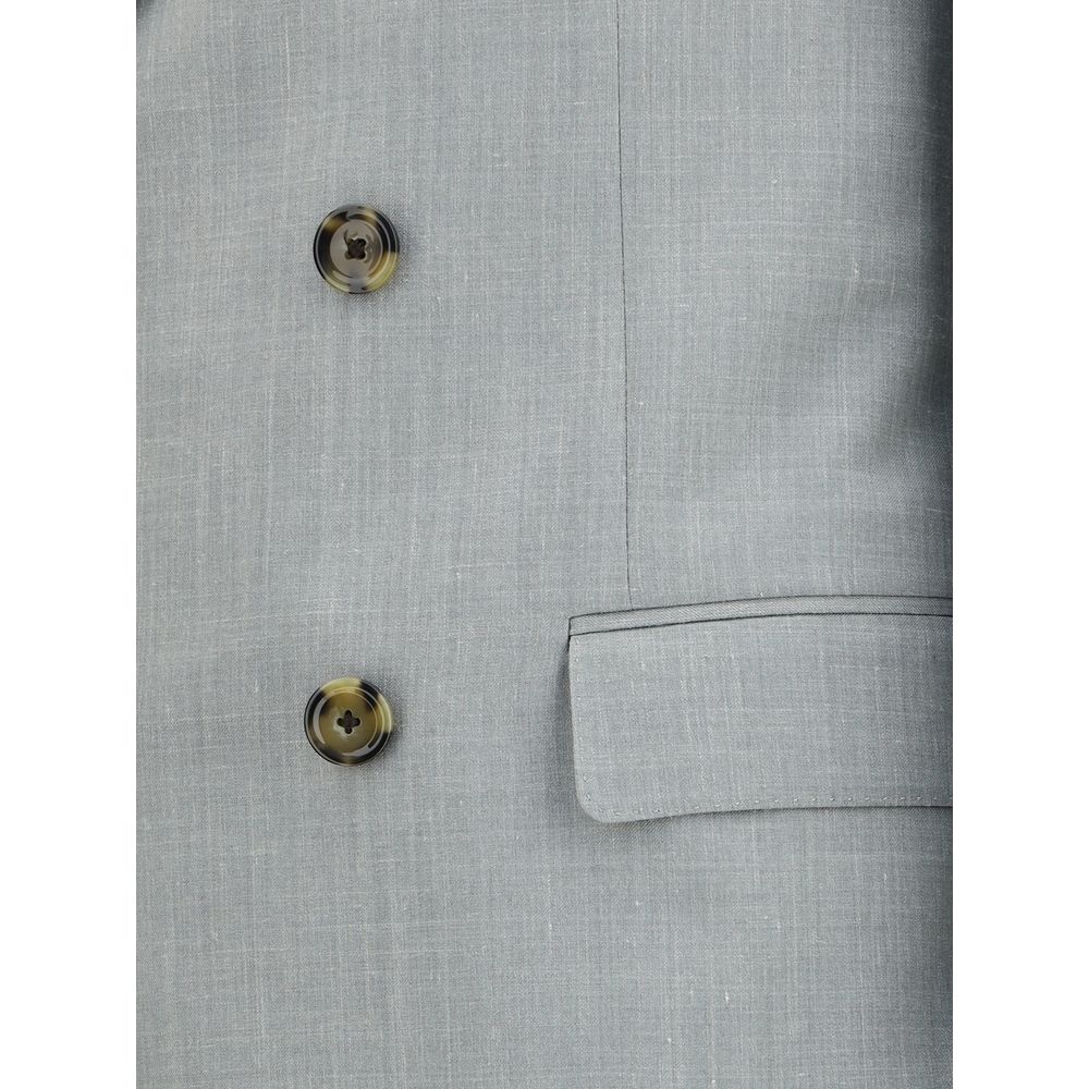Lardini Navy Premium Virgin Wool Double-breasted Suit