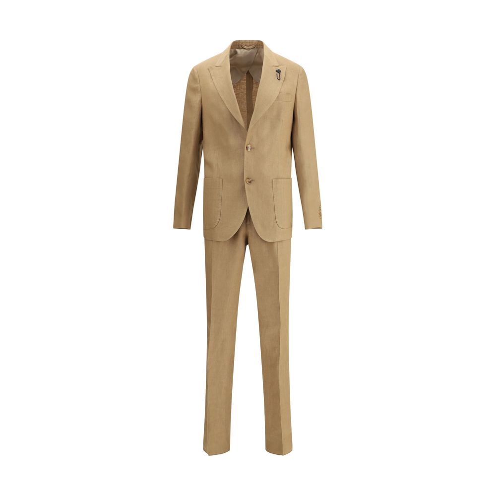 Lardini Beige Linen Suit in Luxurious Linen Elegance
