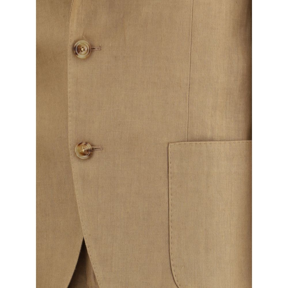 Lardini Beige Linen Suit in Luxurious Linen Elegance